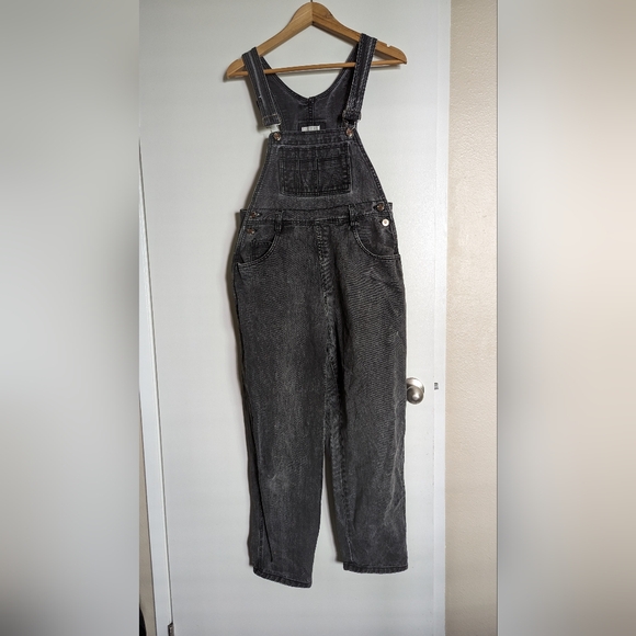 RARE Vintage 1990s Moda Intl Black Overalls Size M/L - Picture 3 of 12